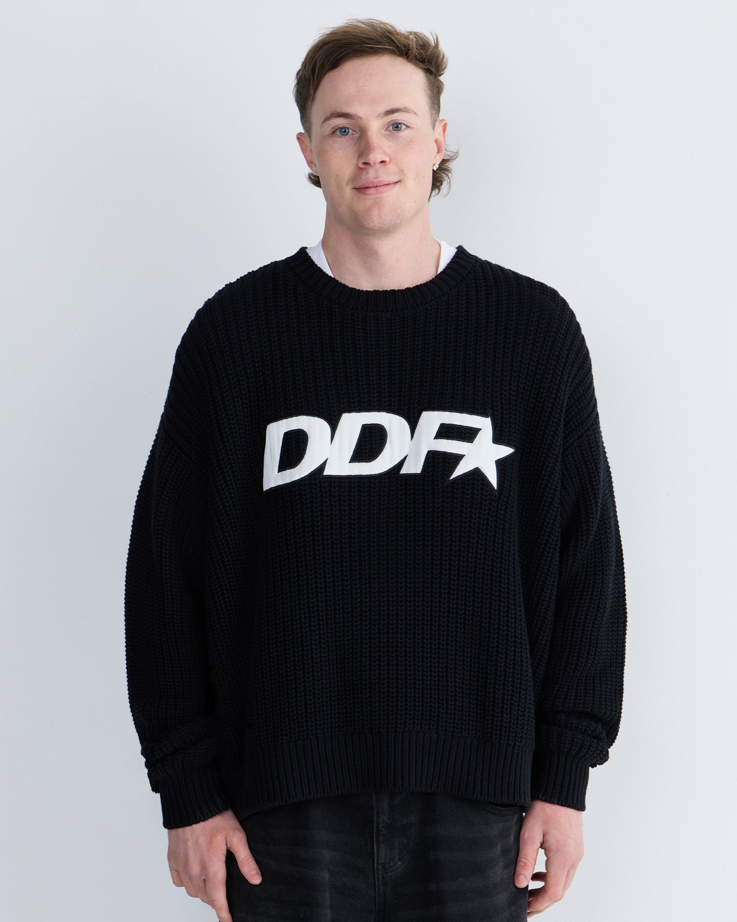 DDF STAR LOGO KNIT - BLACK